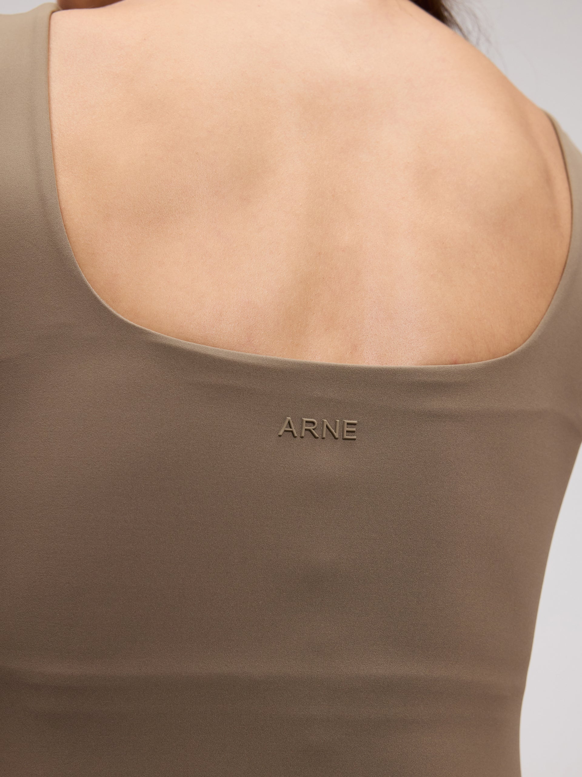 Womens Active Square Neck Vest in Taupe