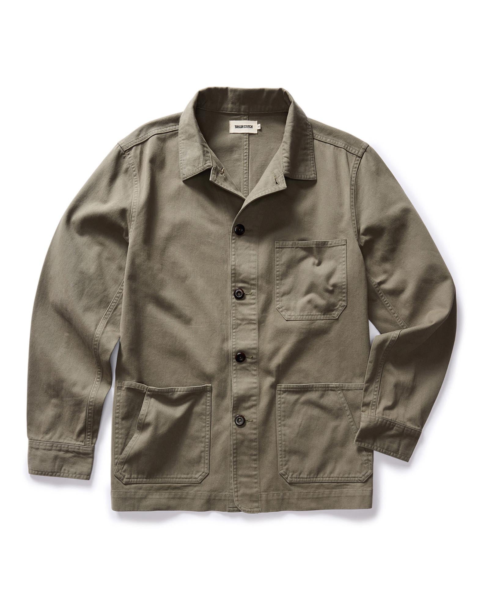 The Ojai Jacket in Organic Smoked Olive Foundation Twill