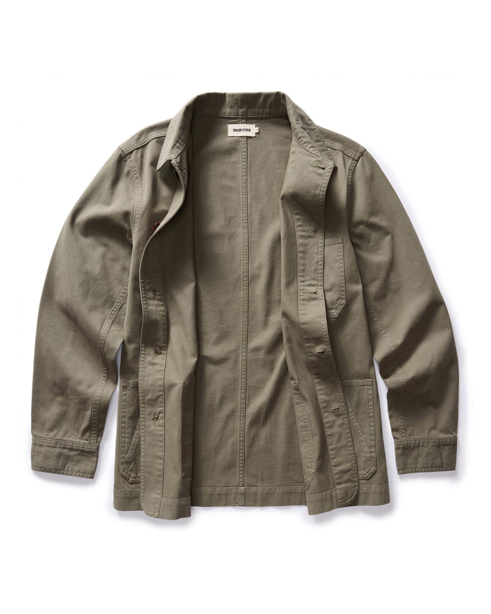 The Ojai Jacket in Organic Smoked Olive Foundation Twill