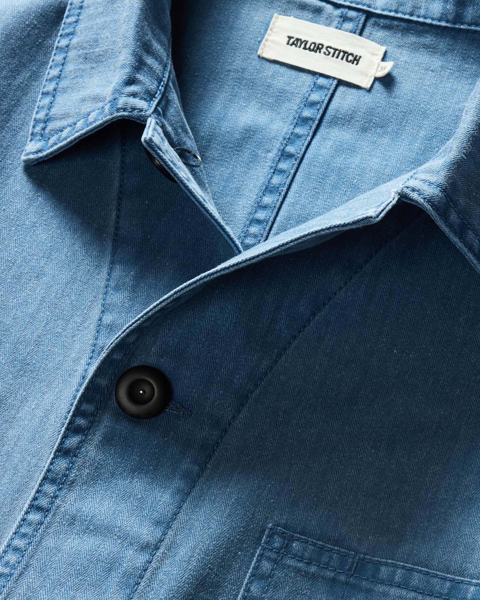 The Ojai Jacket in French Blue Herringbone
