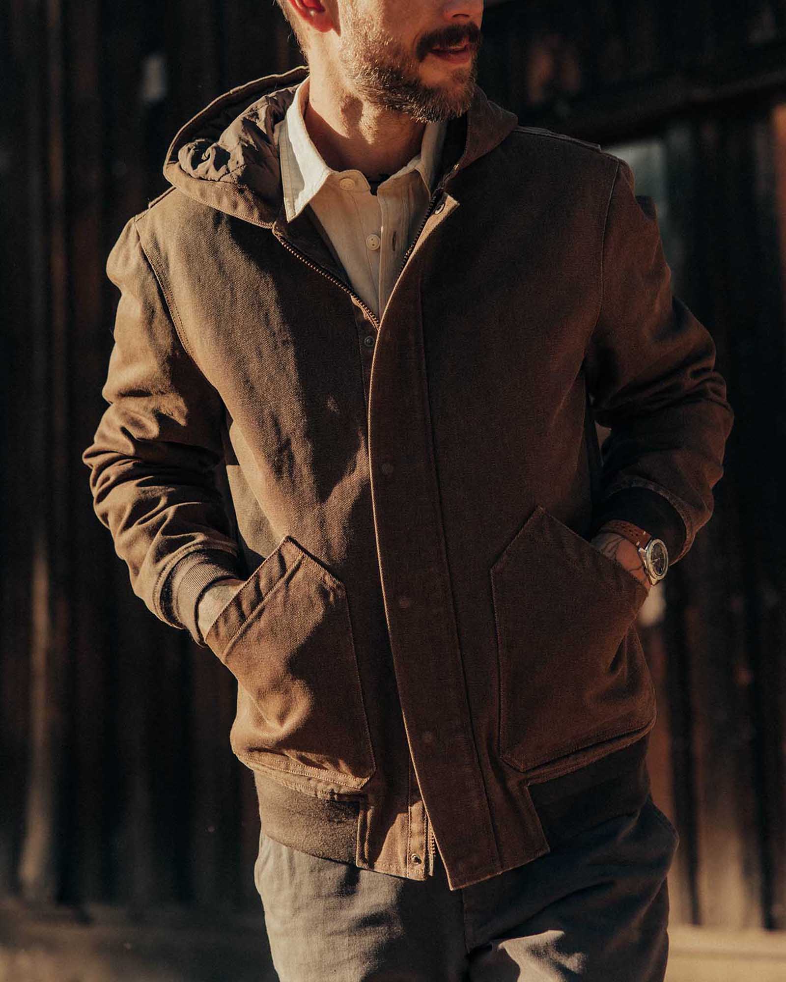 The Workhorse Hoodie in Aged Penny Chipped Canvas