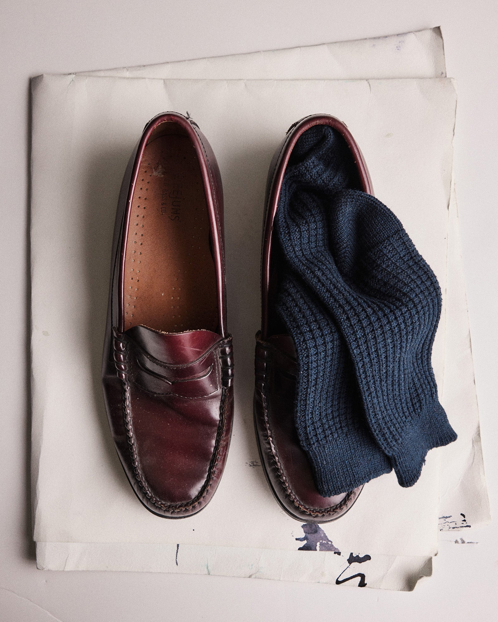 The Waffle Sock in Dark Navy