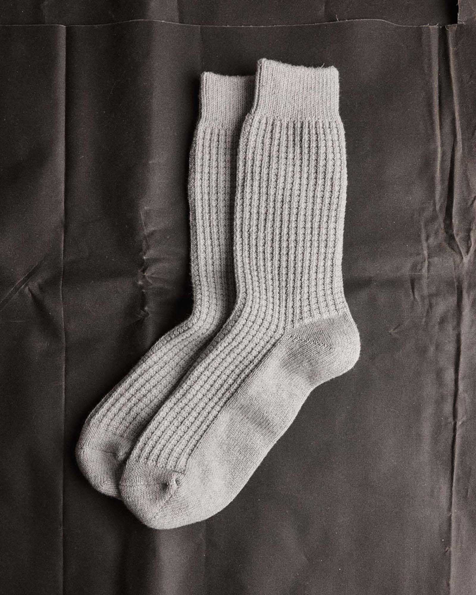 The Waffle Sock in Heather Grey