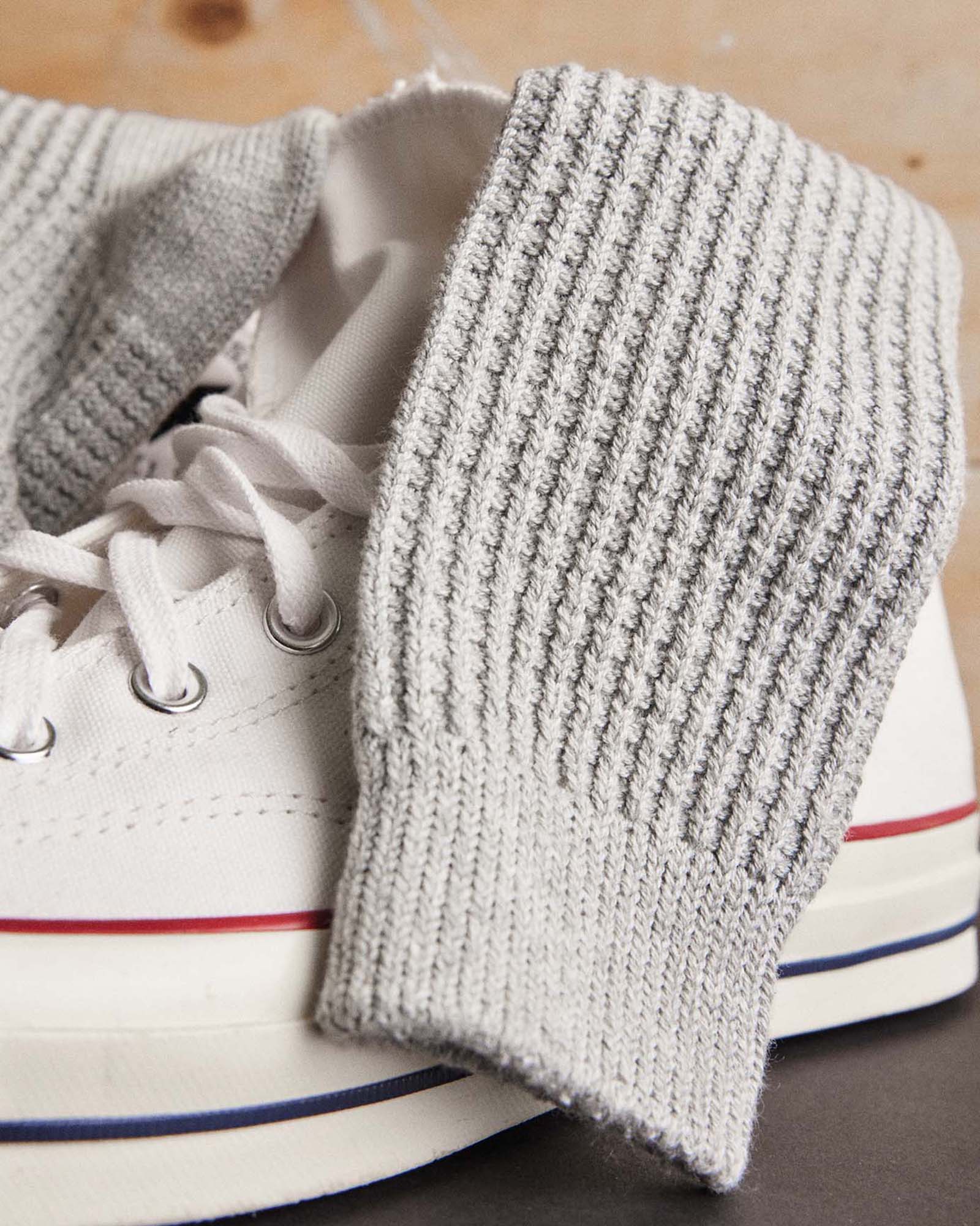 The Waffle Sock in Heather Grey