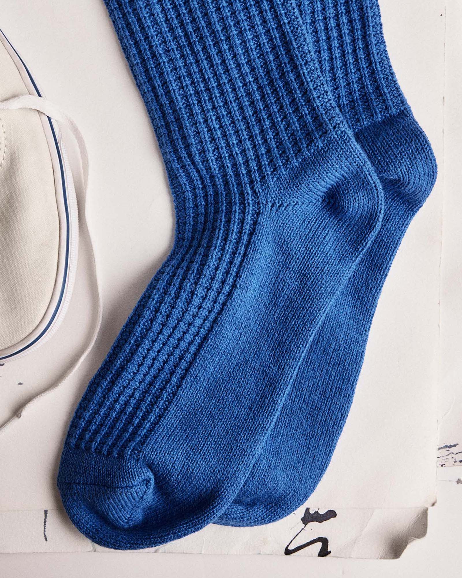 The Waffle Sock in Cobalt