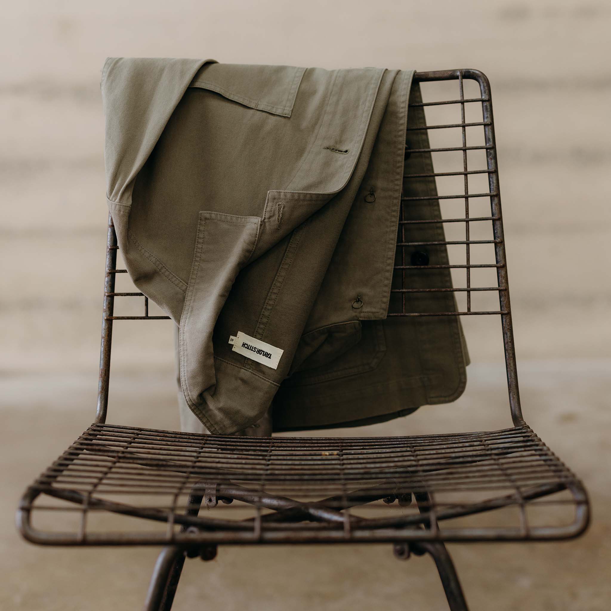 The Ojai Jacket in Organic Smoked Olive Foundation Twill