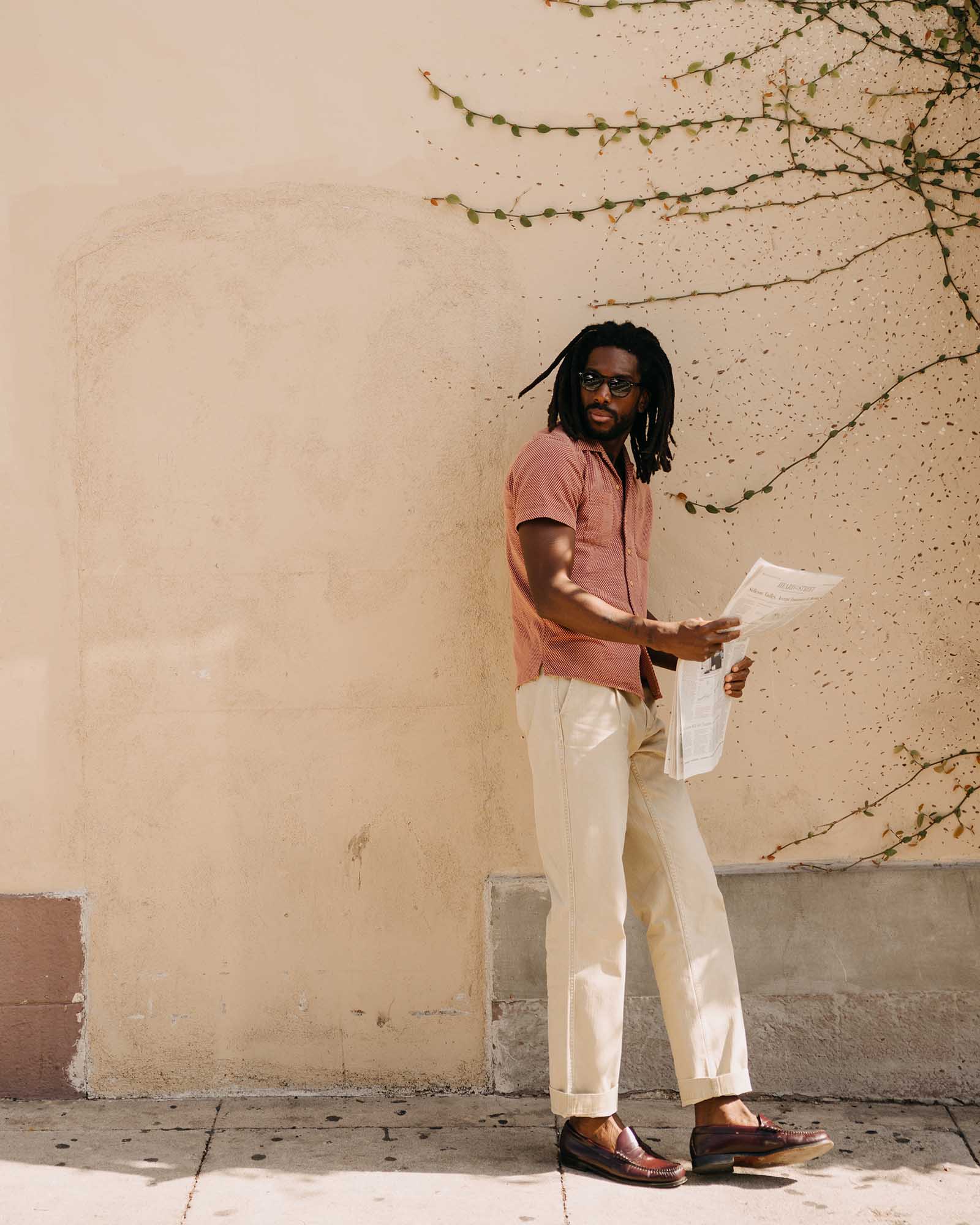 The Conrad Shirt in Fired Brick Dobby