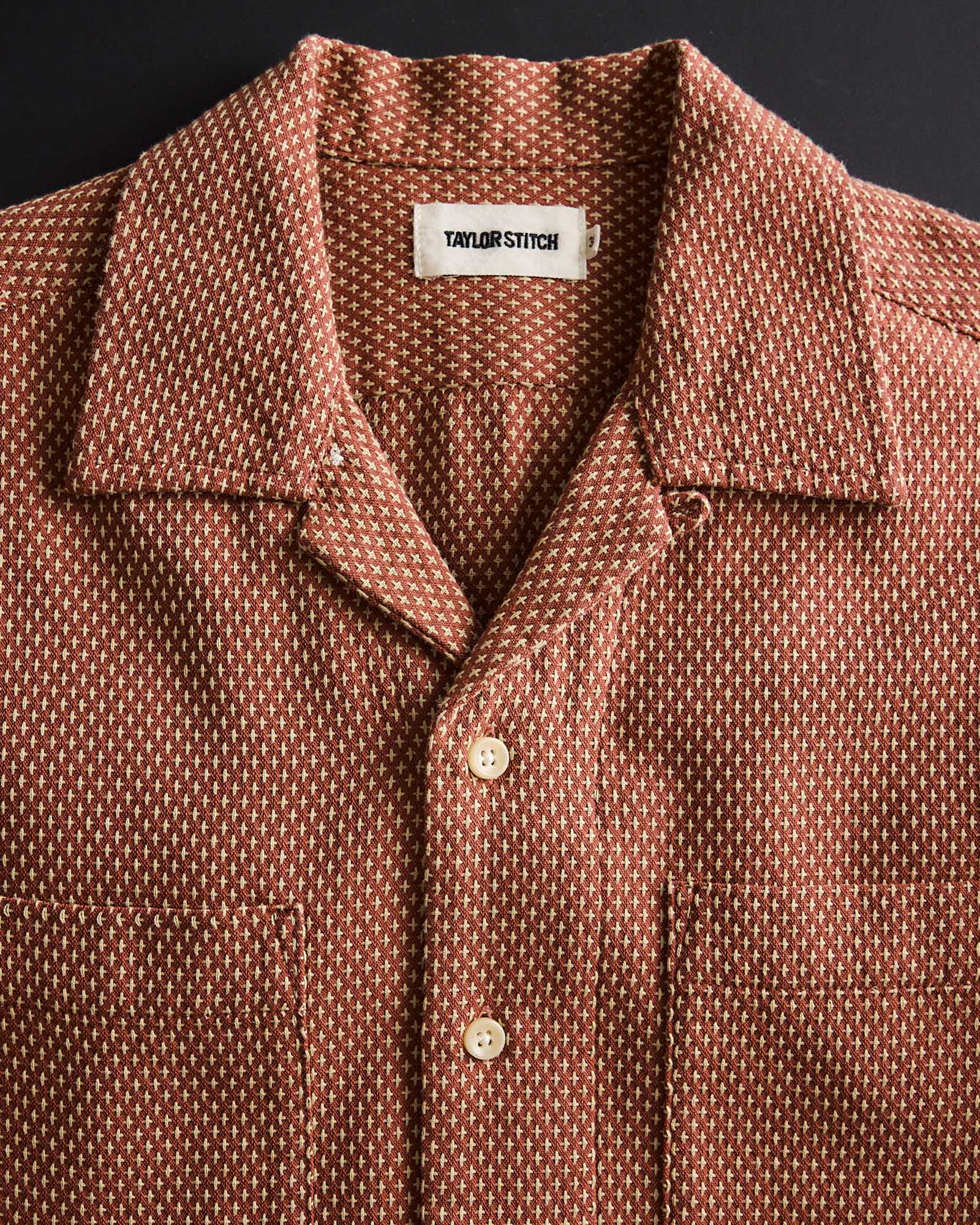 The Conrad Shirt in Fired Brick Dobby