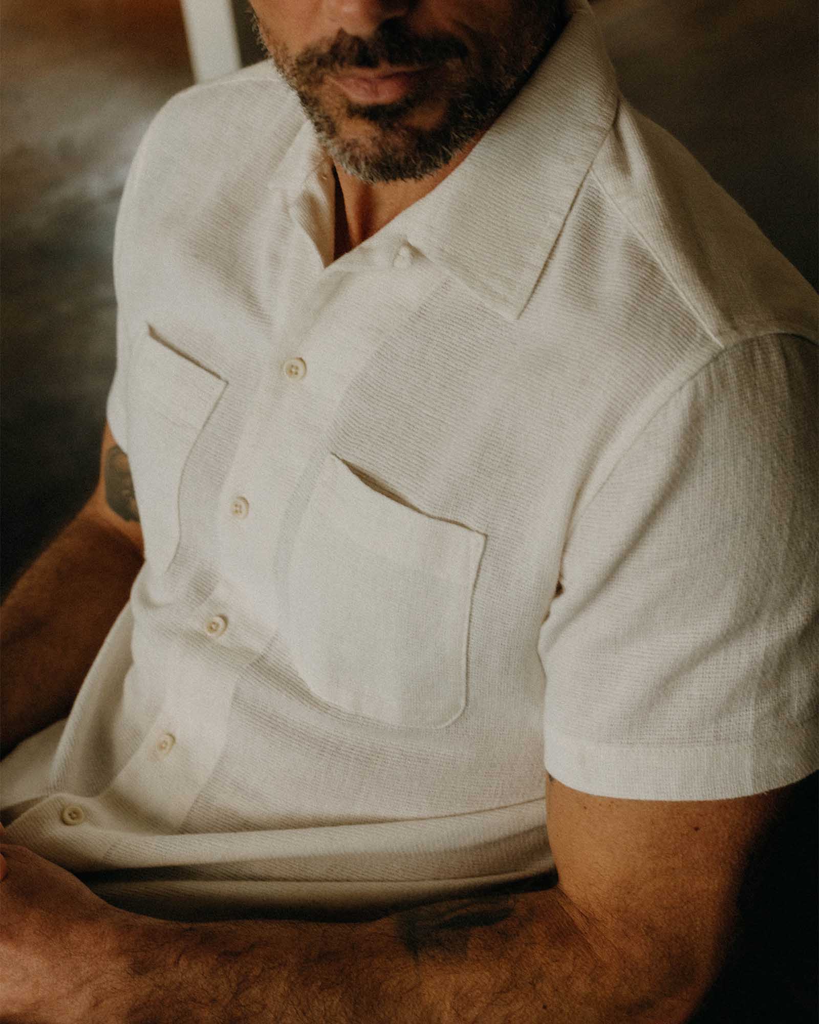 The Conrad Shirt in Vintage White Linen