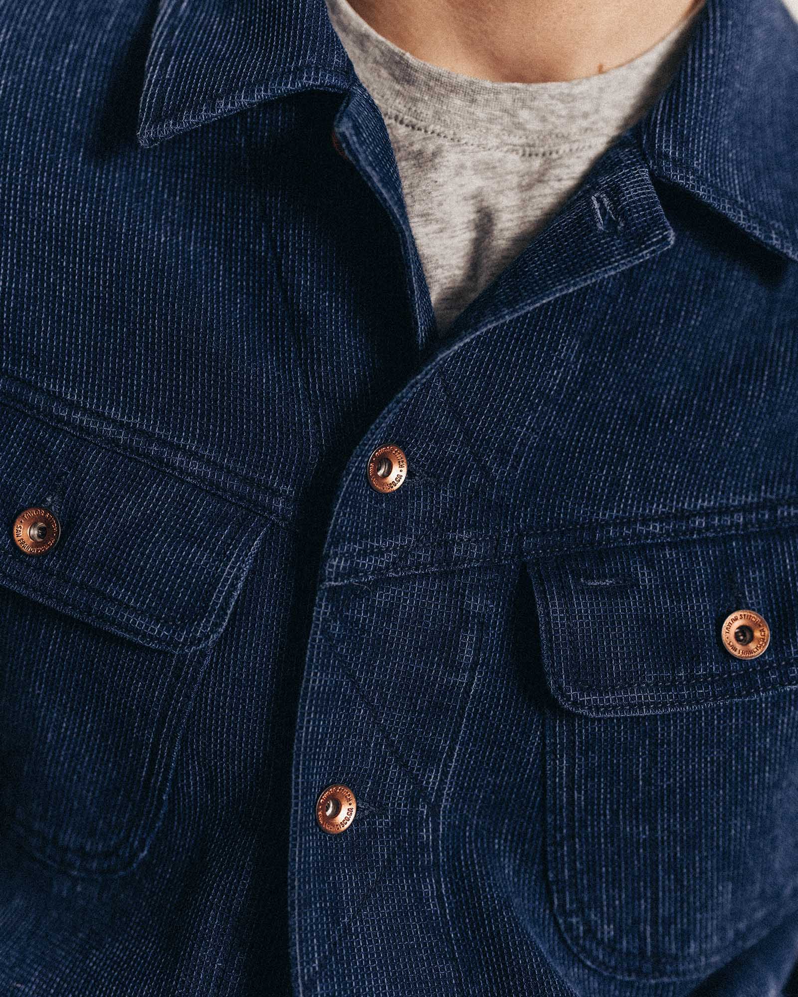 The Long Haul Jacket in Rinsed Indigo Waffle