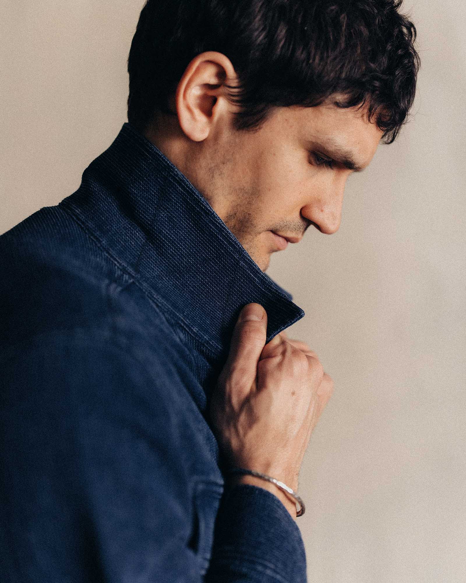The Long Haul Jacket in Rinsed Indigo Waffle