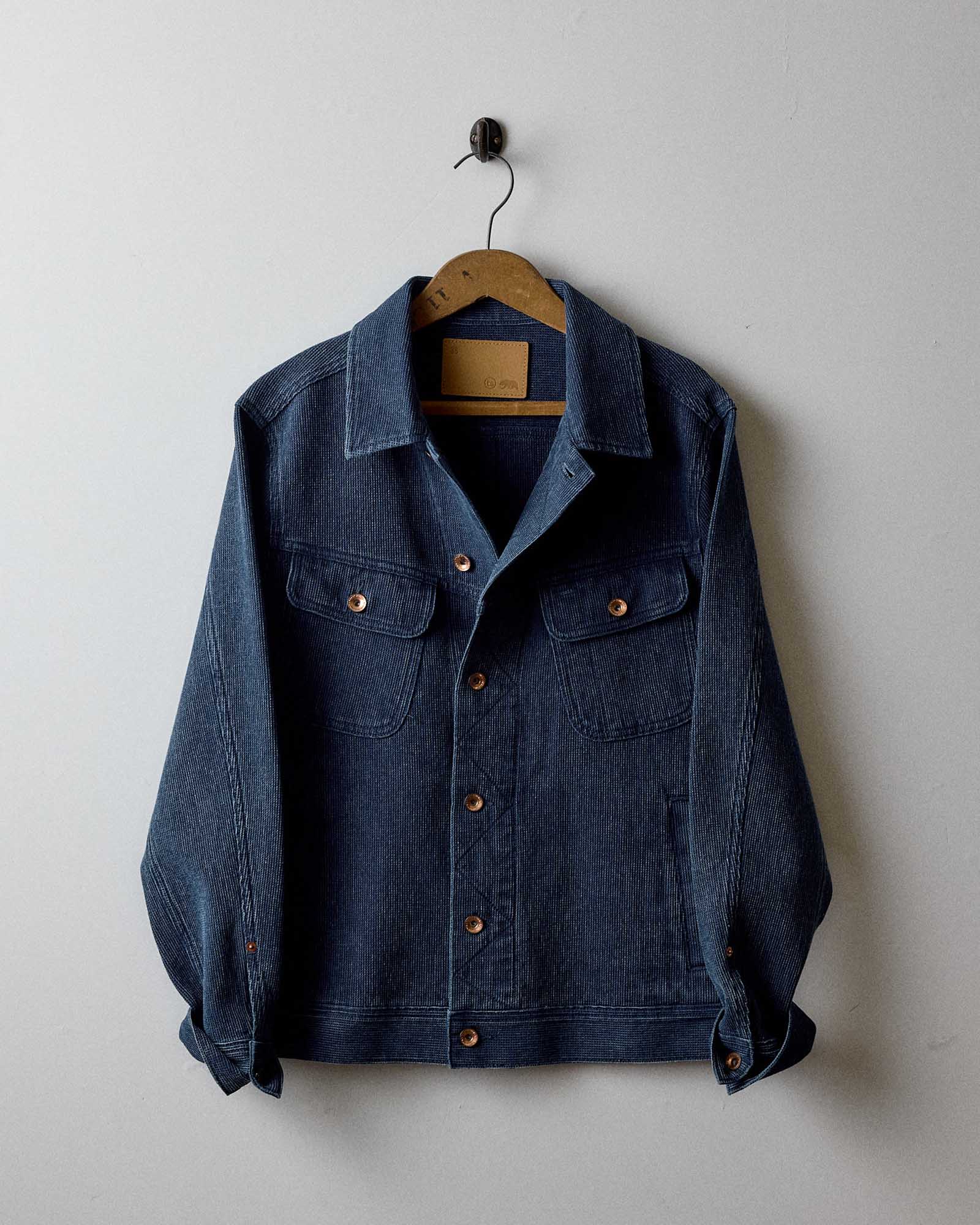 The Long Haul Jacket in Rinsed Indigo Waffle