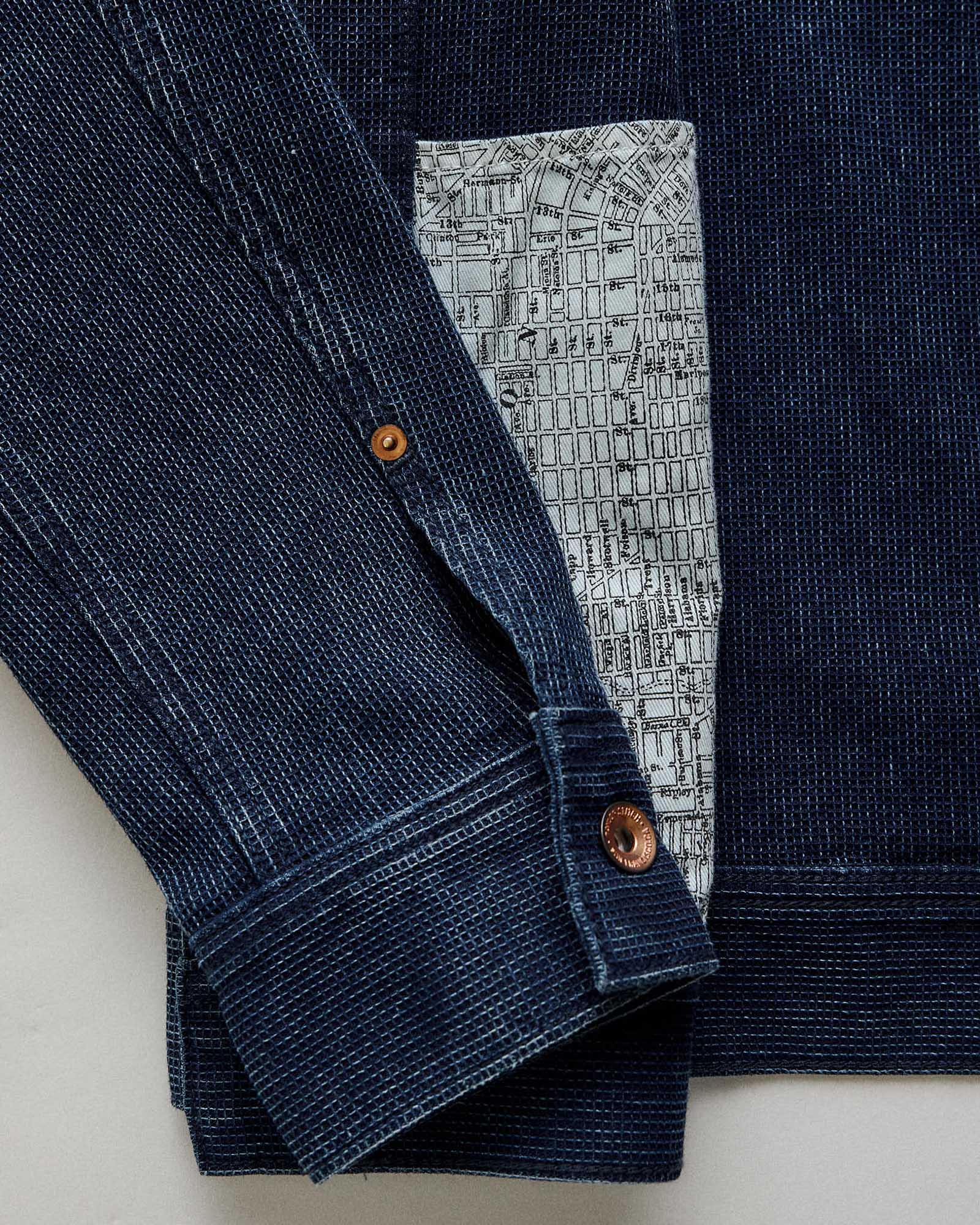 The Long Haul Jacket in Rinsed Indigo Waffle