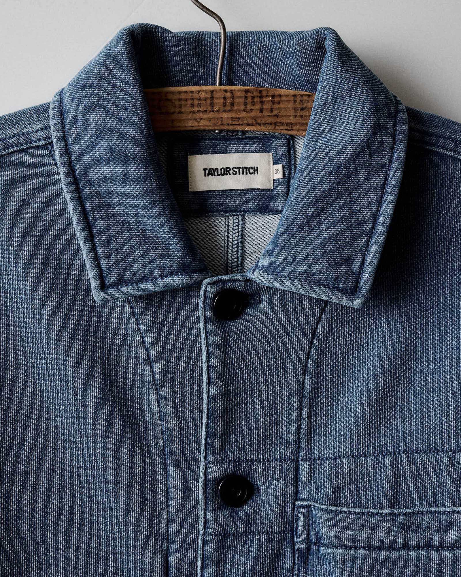The Primer Jacket in Washed Indigo Terry