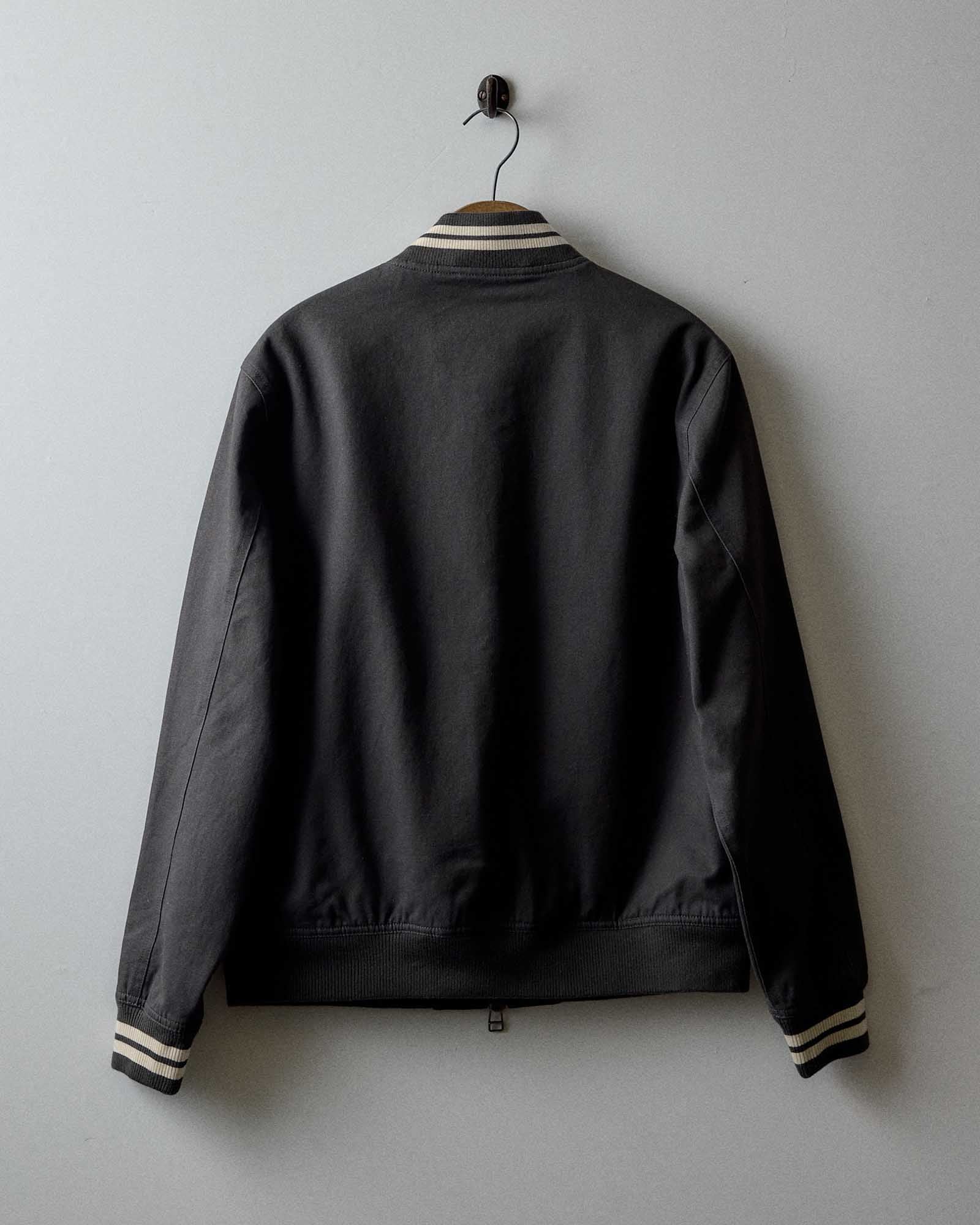 The Speedway Bomber in Organic Faded Black Twill