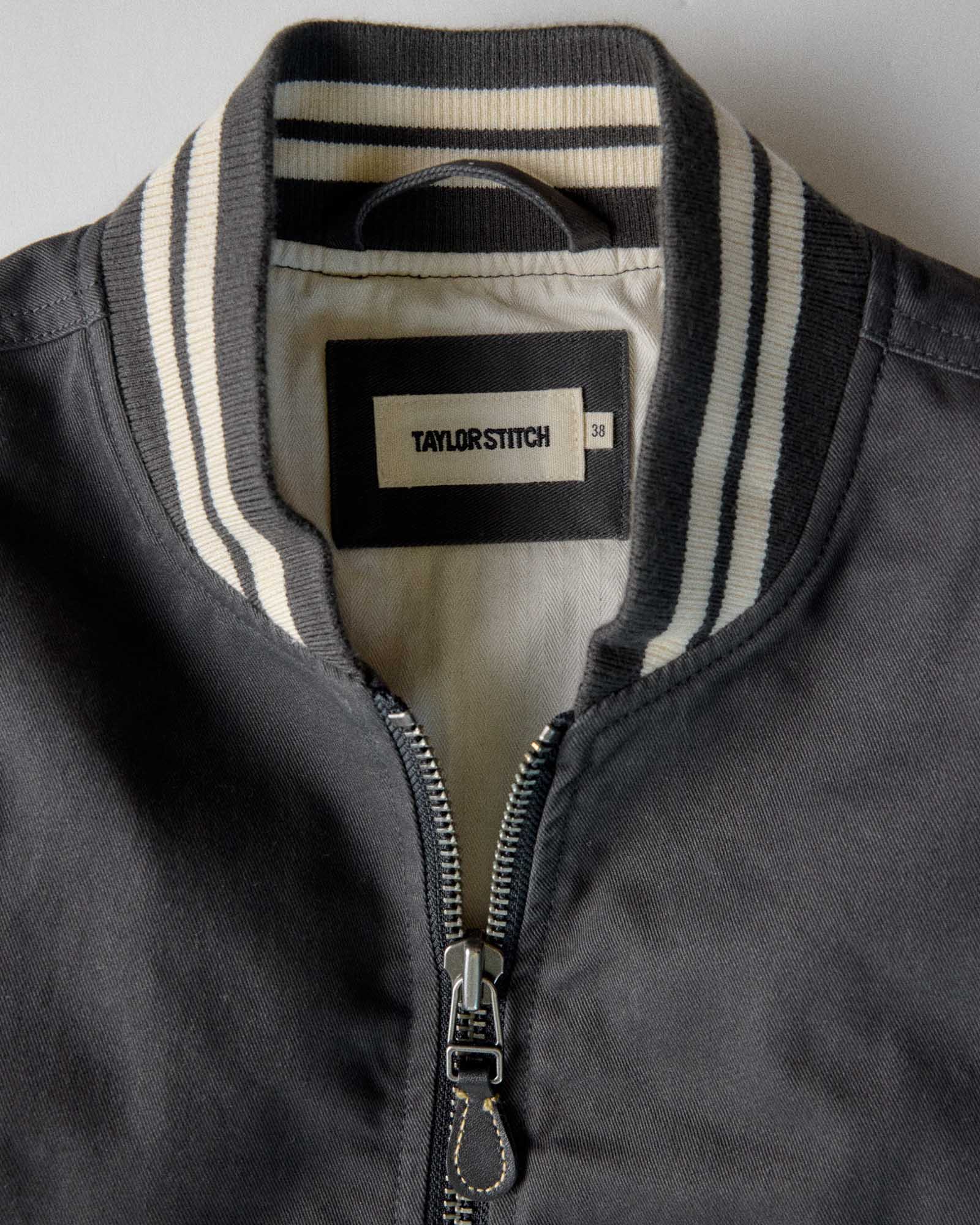 The Speedway Bomber in Organic Faded Black Twill