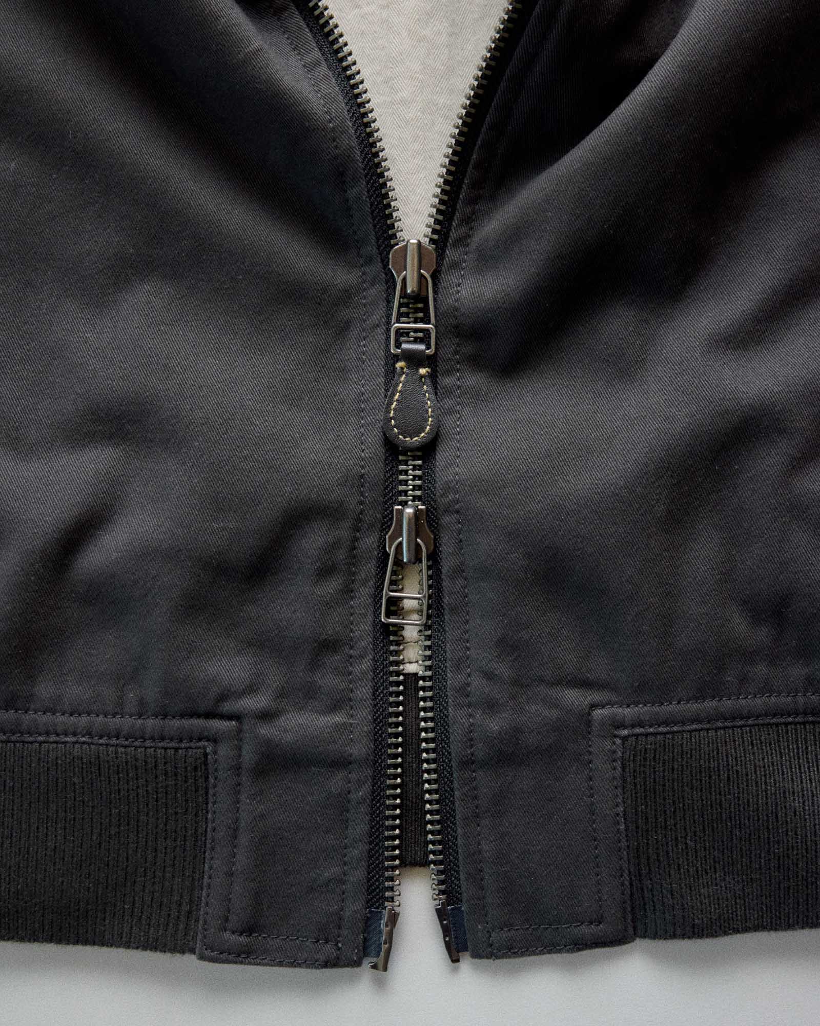 The Speedway Bomber in Organic Faded Black Twill