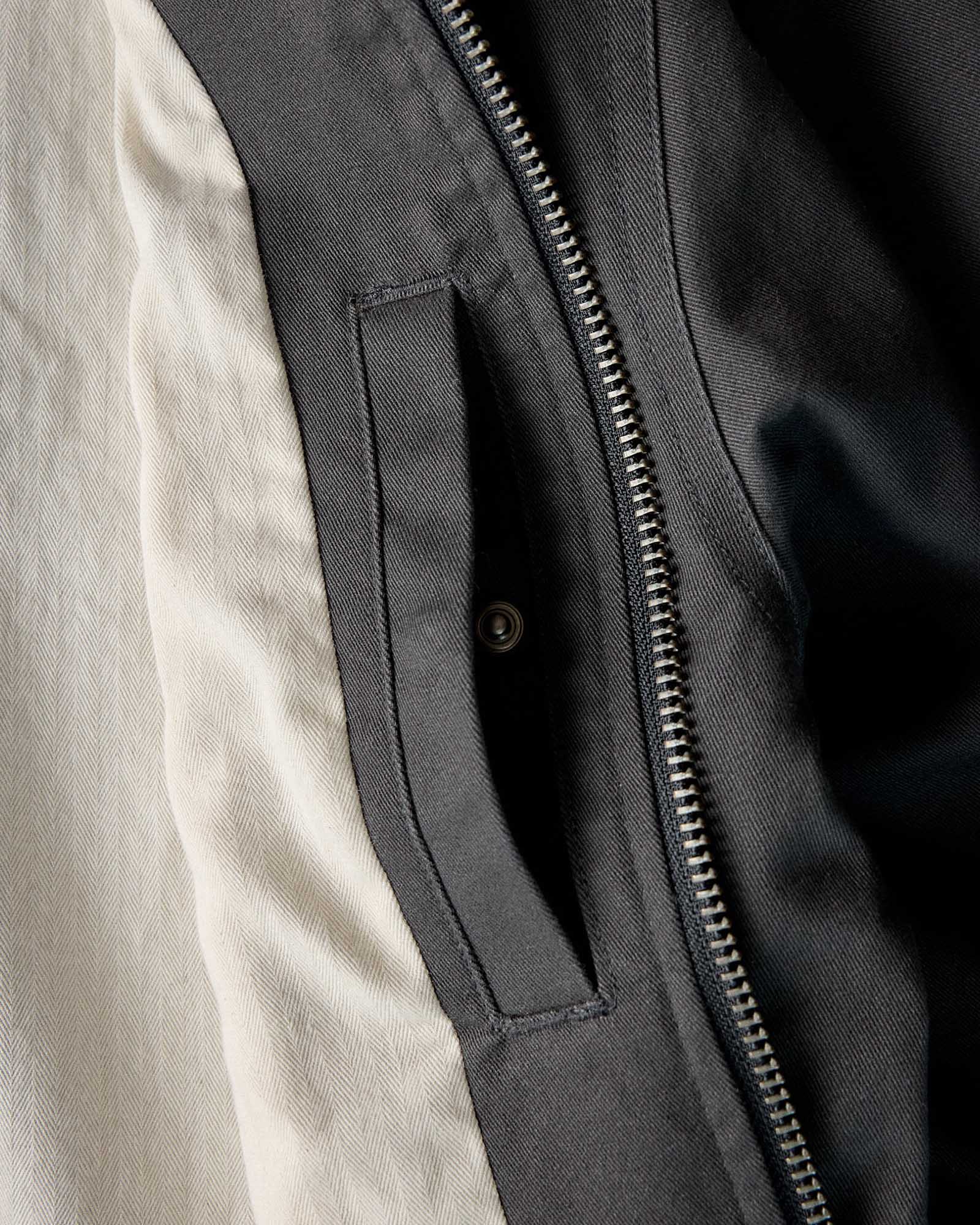 The Speedway Bomber in Organic Faded Black Twill