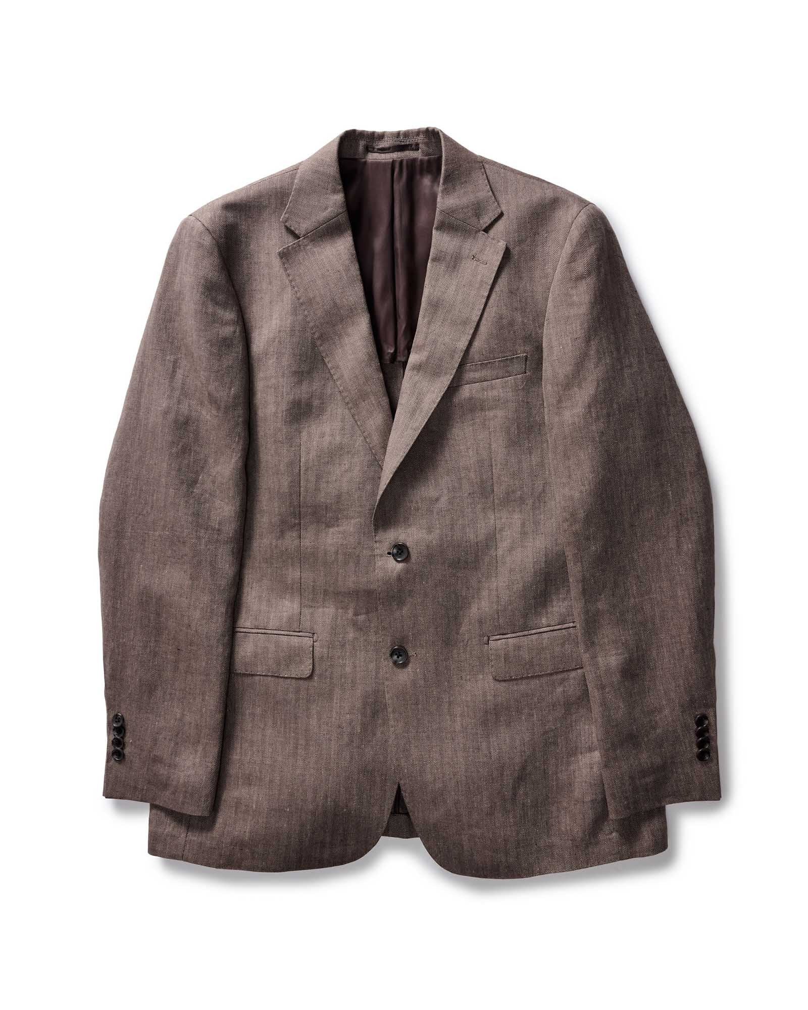 The Stevens Sportcoat in Coffee Linen Herringbone