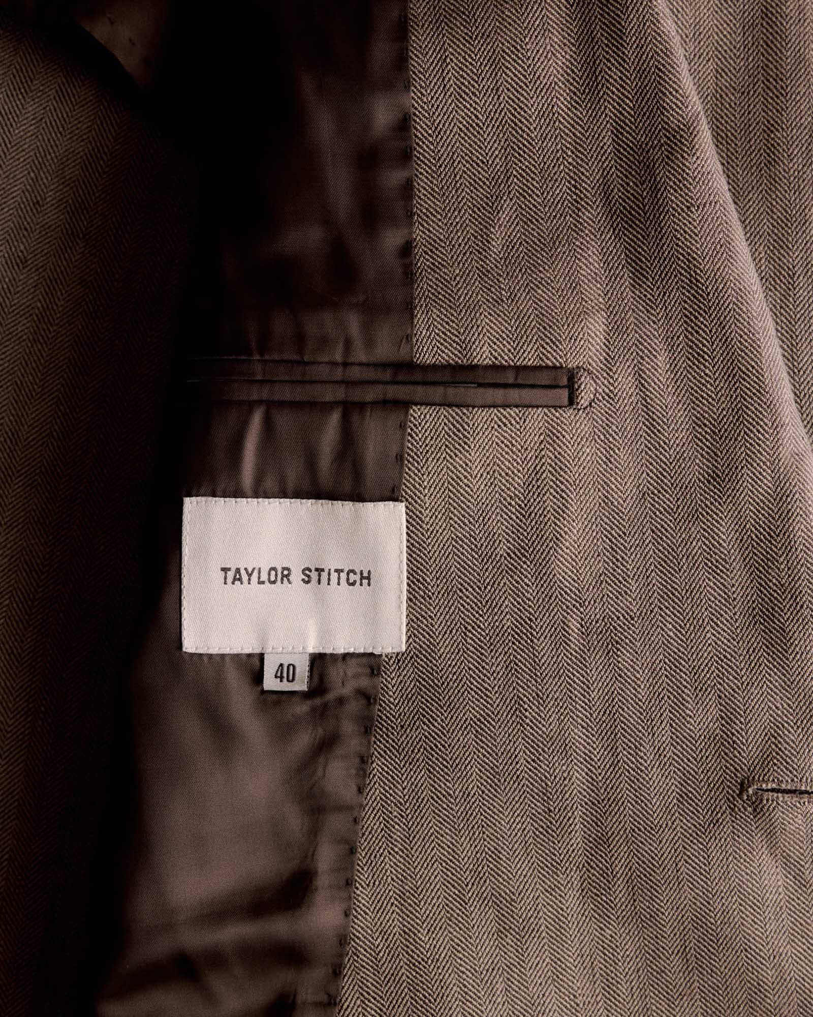 The Stevens Sportcoat in Coffee Linen Herringbone
