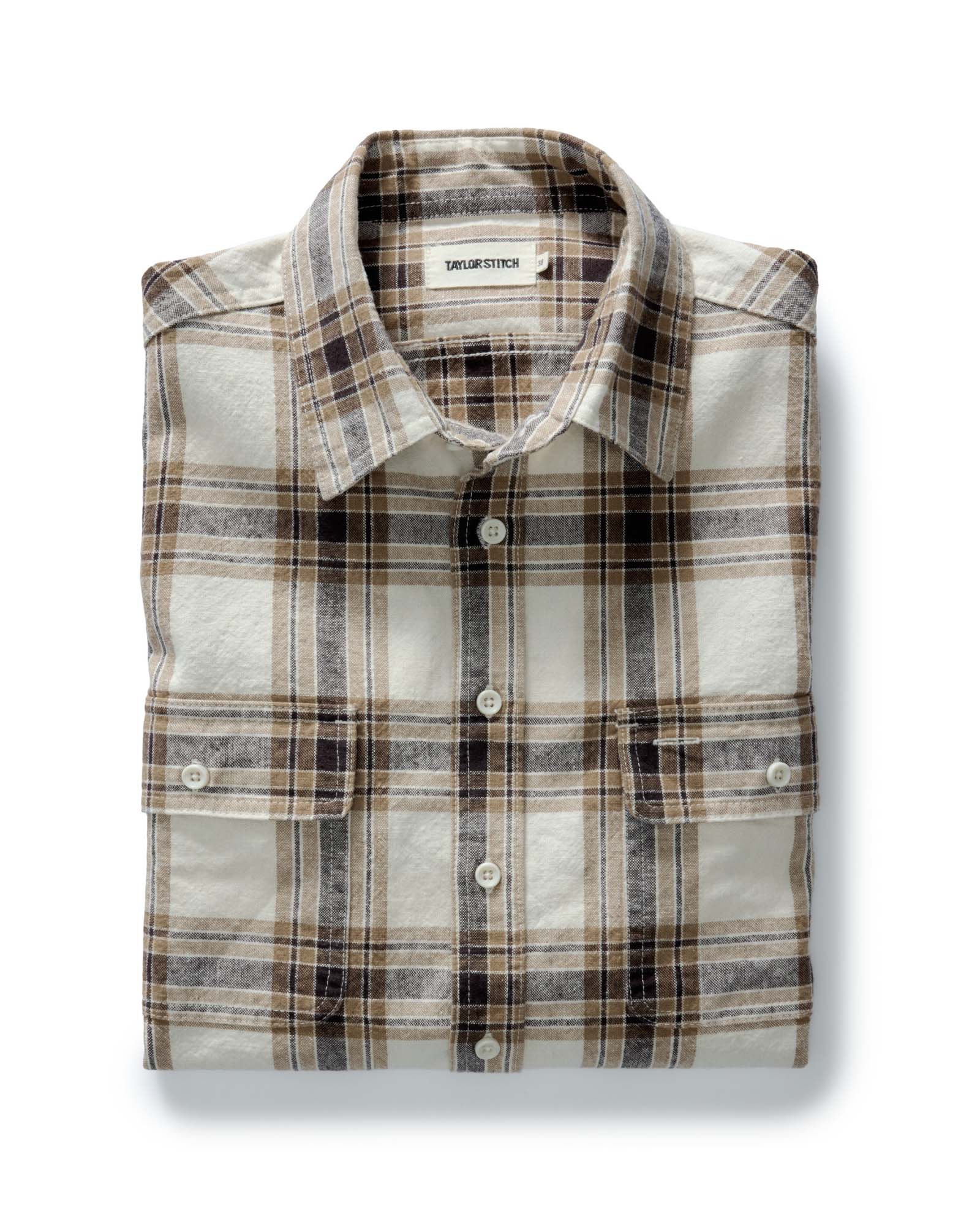 The Craftsman Shirt in Bark Plaid Linen