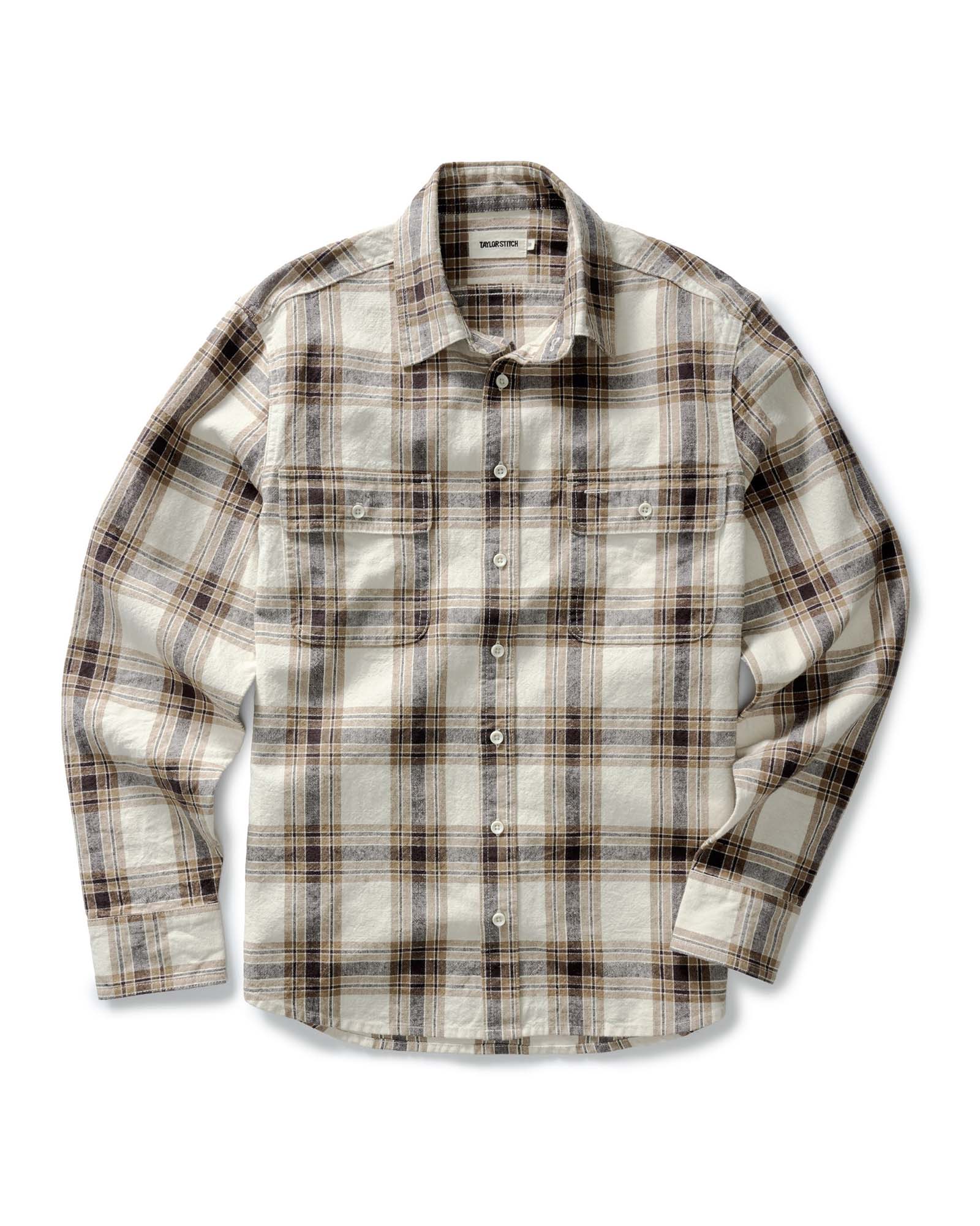 The Craftsman Shirt in Bark Plaid Linen