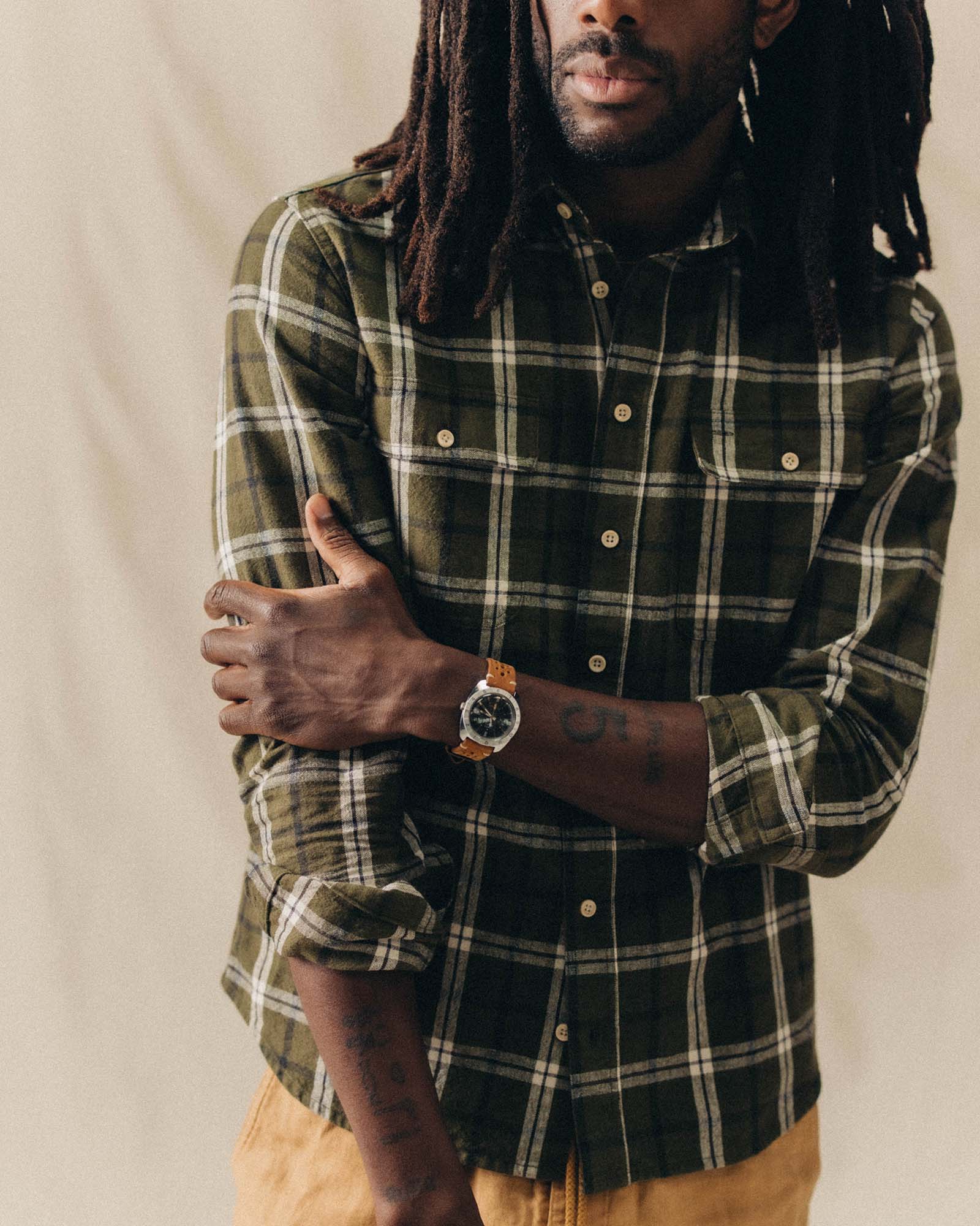 The Craftsman Shirt in Canteen Plaid Linen