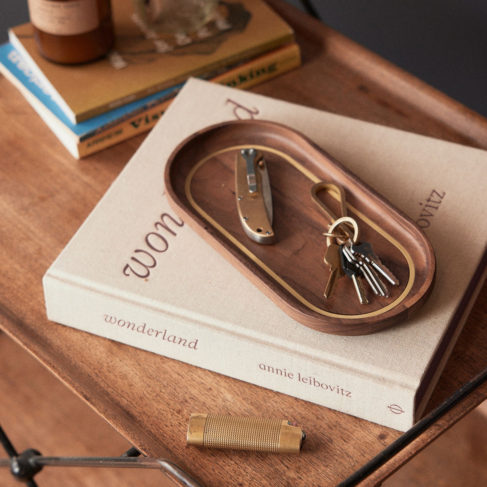 The Valet Tray in Walnut and Brass
